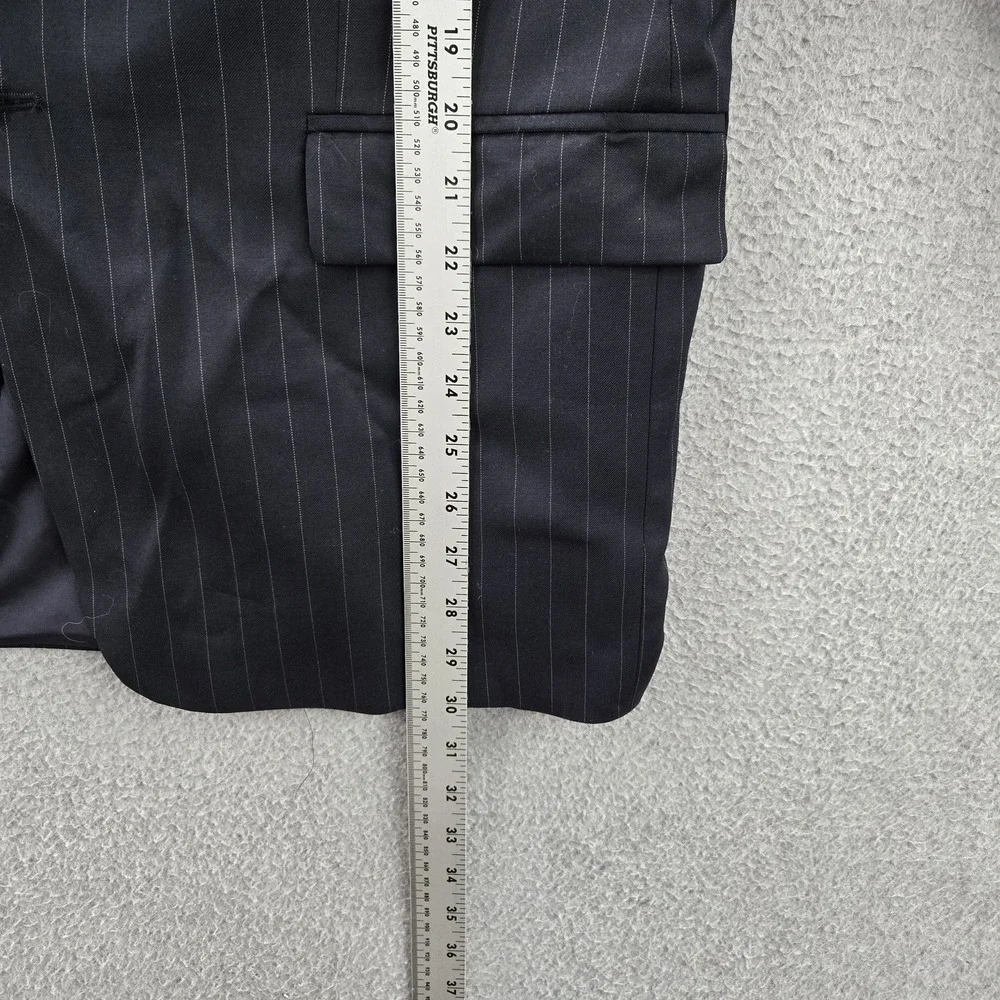 VINTAGE‎ Lauren Ralph Men Blazer 44S Navy Wool Pinstripe Suit Made In Canada